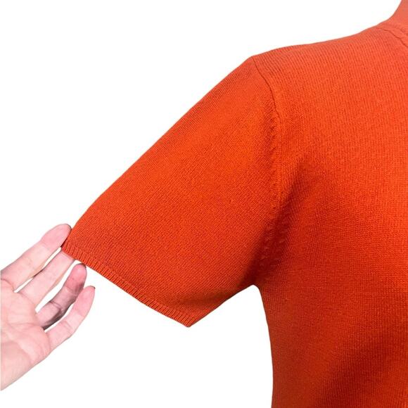 NORTON McNAUGHTON Burnt Orange Mock Neck Short Sleeve Sweater Women’s Size Small - Picture 4 of 8
